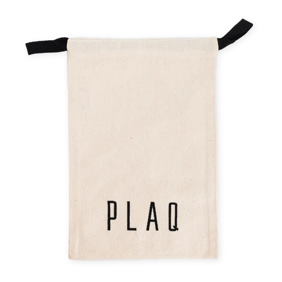 PLAQ pochon coton épais brodé réutilisable