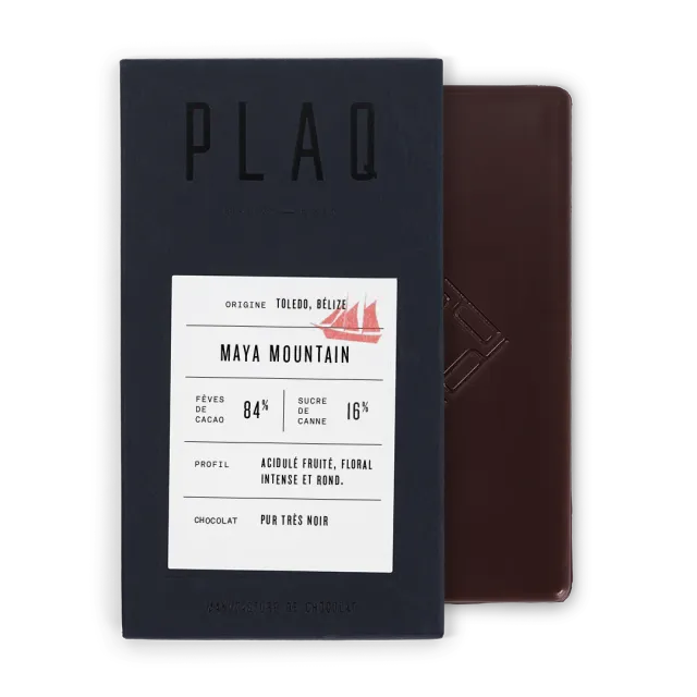 Plaq Maya Mountain 84% tablette chocolat noir voilier