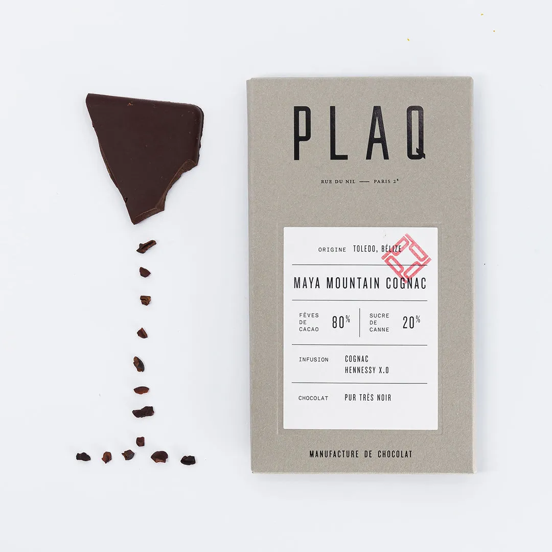 Plaq Maya Mountain 80% Cognac tablette chocolat