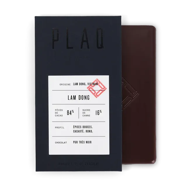 Plaq Lam Dong 84% tablette chocolat noir Vietnam