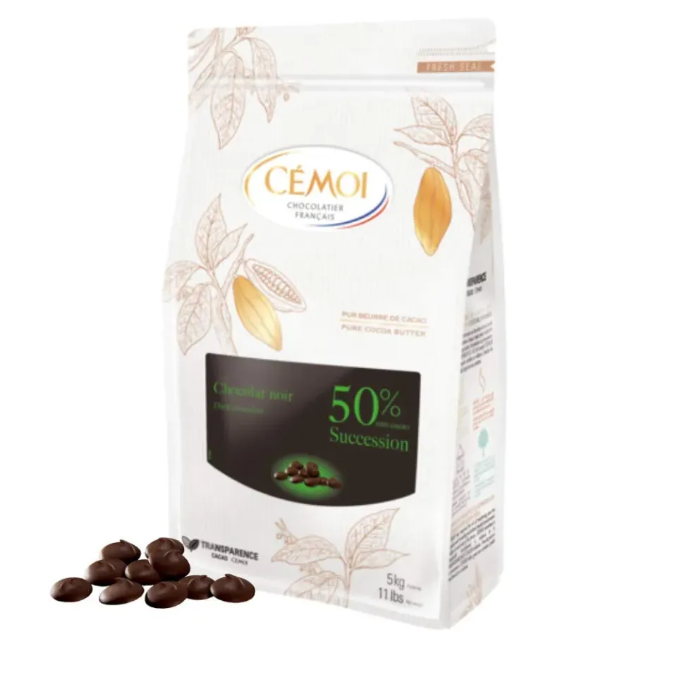 Cémoi Succession 50% palets chocolat noir ganache 5 kg