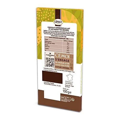 Cémoi Tablette Dégustation Lait Noisettes tablette 100 g croquant