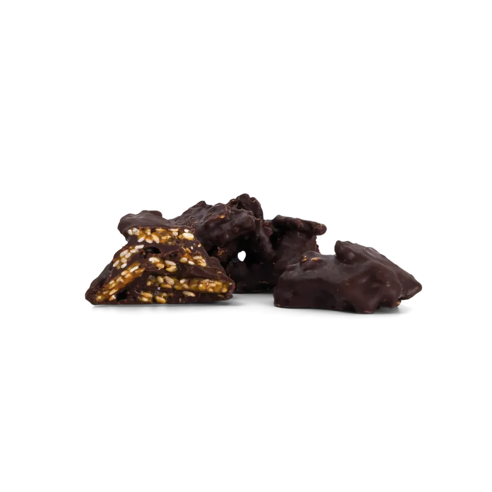 PLAQ Rochers Noir Nougatine Sésame rochers 84%