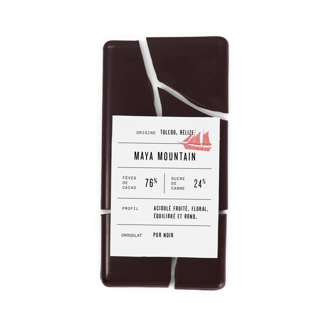 PLAQ Maya Mountain 76% tablette voilier fruité