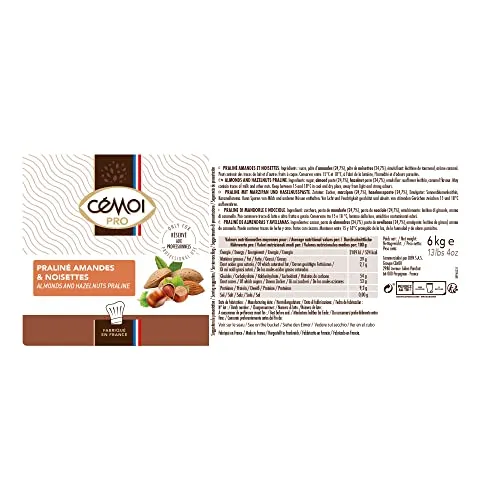 Cémoi Fourrage praliné amandes noisettes pâte 6 kg