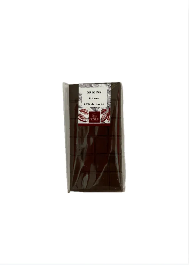Des Lis Chocolat Origine Ghana tablette 100g 40% cacao