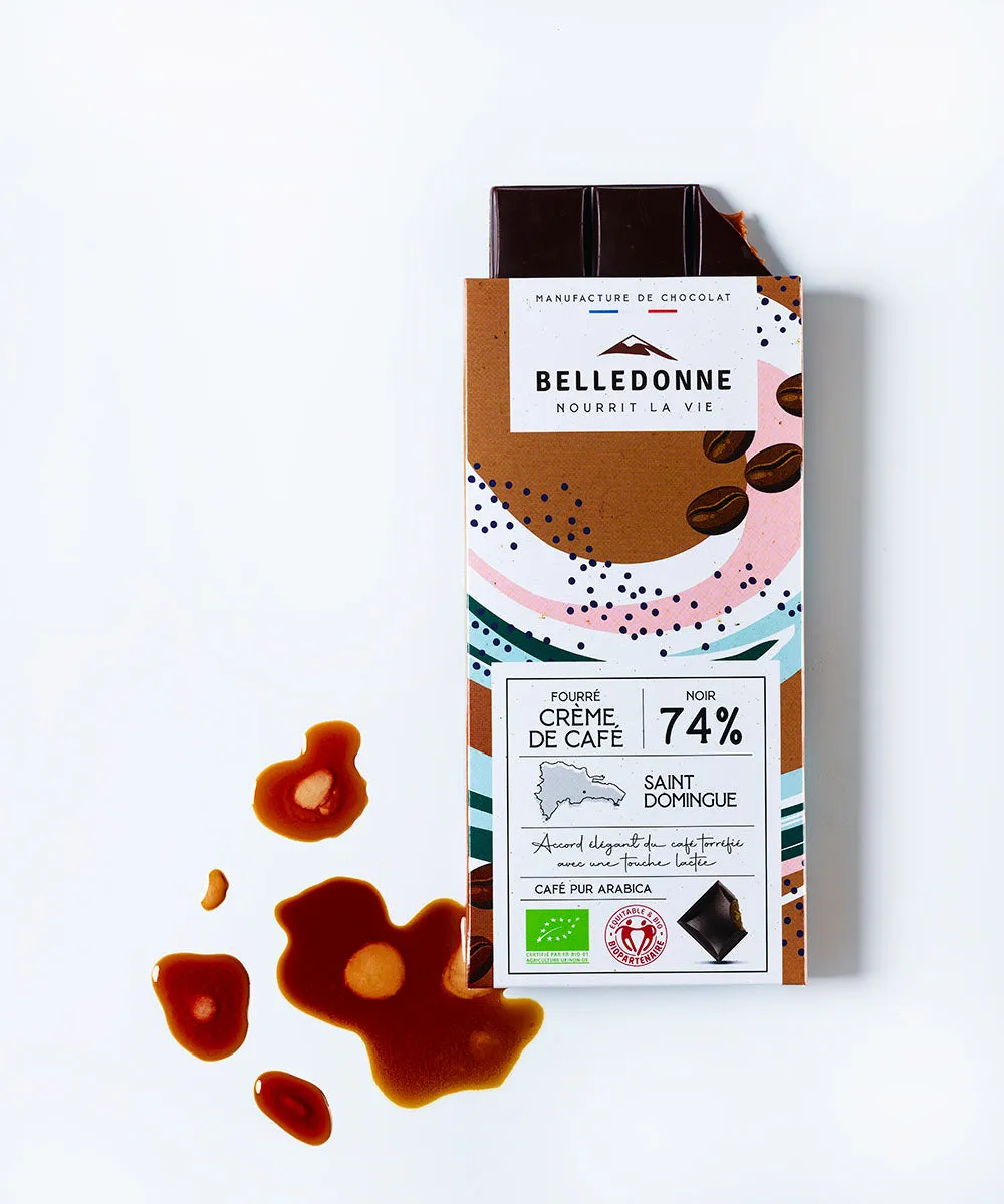 Belledonne Tablette noir 74% café fourrée 80 g
