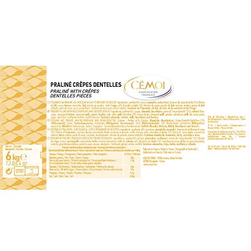 Cémoi Fourrage praliné crêpes dentelles 6 kg croustillant