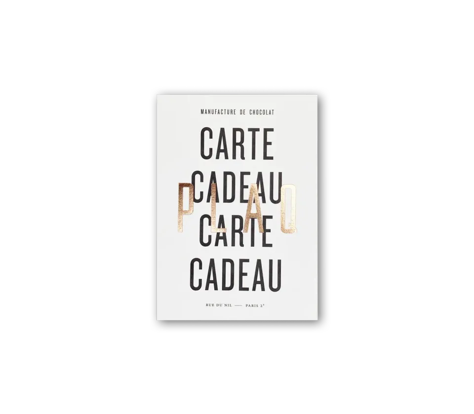 Plaq carte cadeau 50€ chocolat à offrir