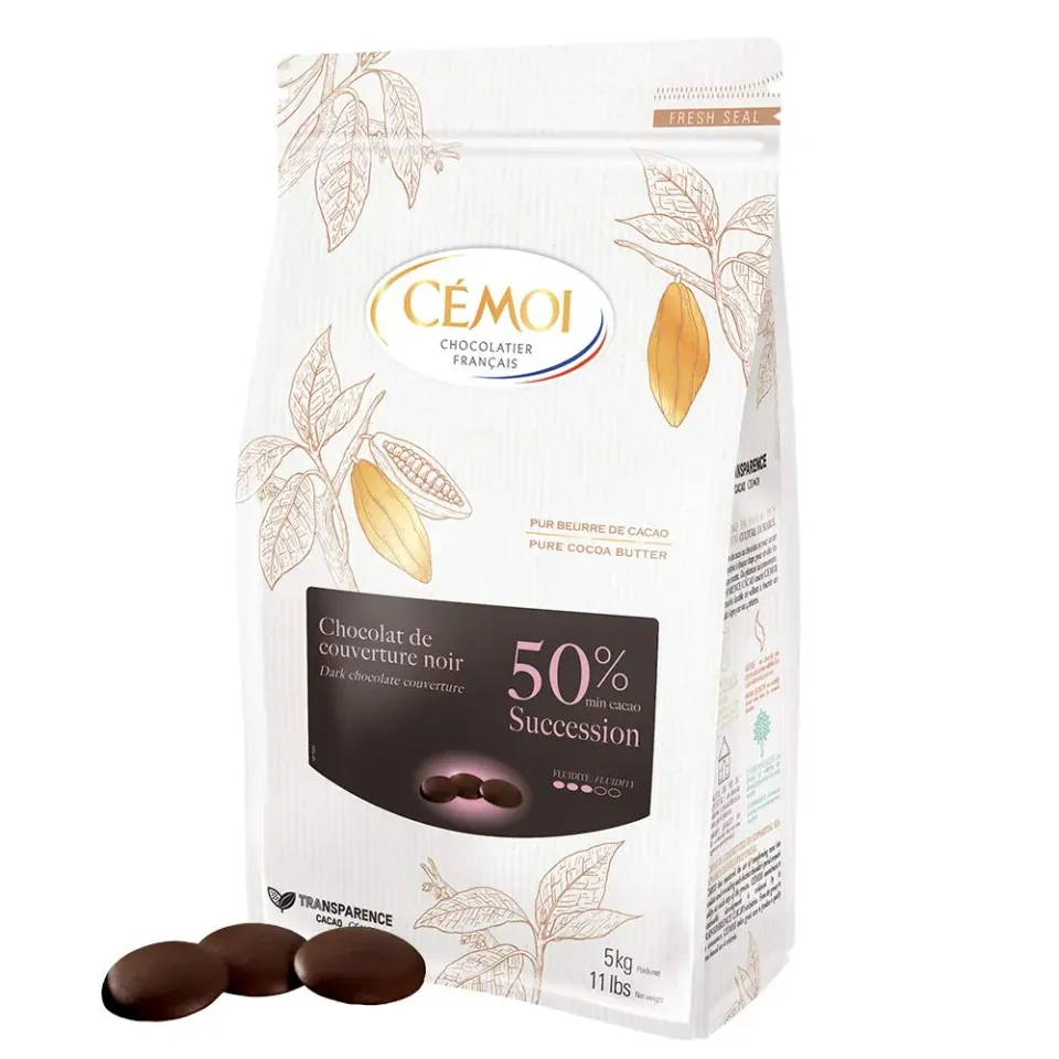 Cémoi Succession 50% chocolat couverture noir palets 5 kg