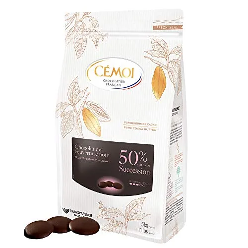 Cémoi Succession 50% chocolat couverture noir palets 5 kg