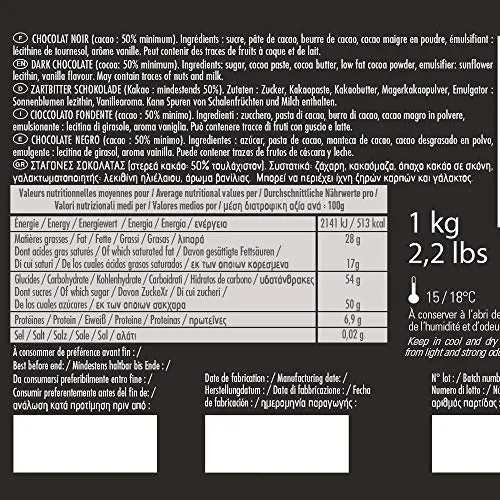 Cémoi Succession 50% chocolat noir ganache 1 kg fluide
