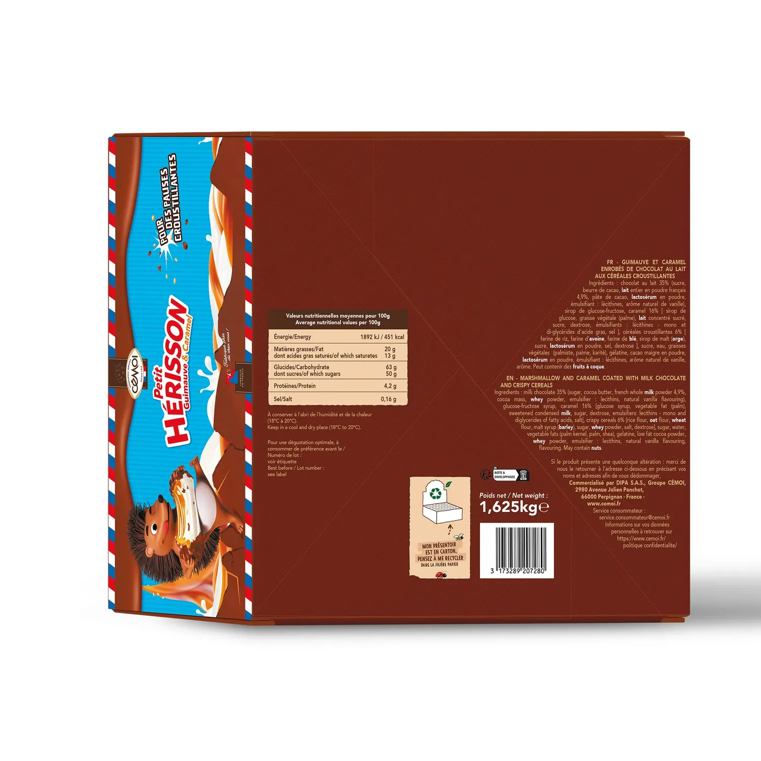 Cémoi Petit Hérisson guimauve lait caramel 144 pièces 1,625 kg