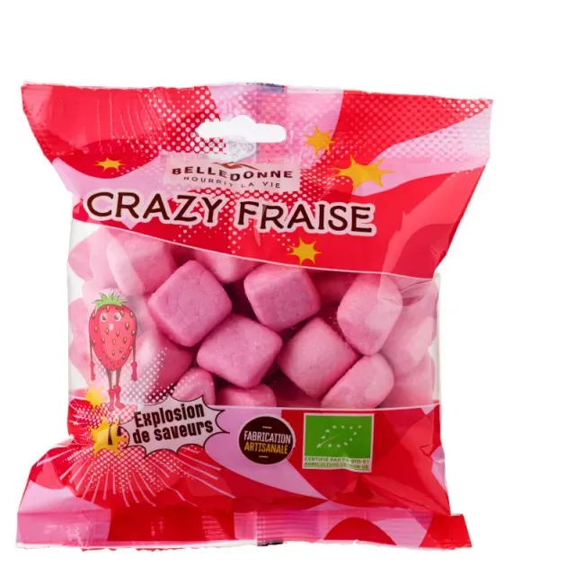 Belledonne Crazy fraise bonbons 120 g coque croustillante