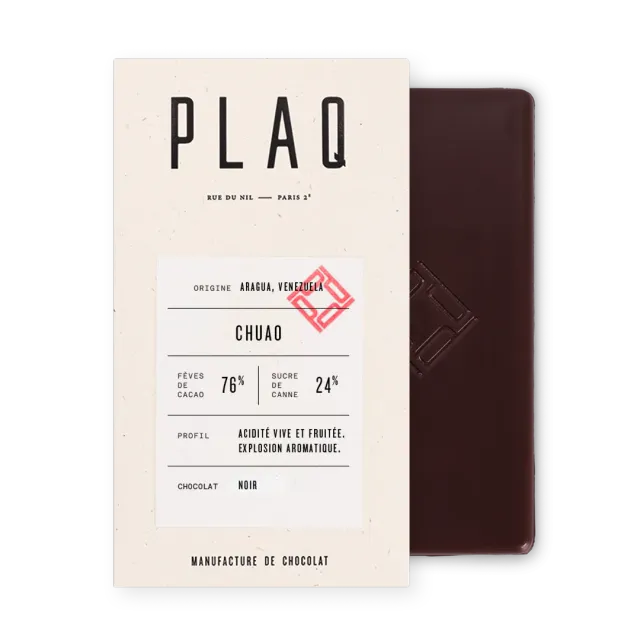 Plaq Noir Chuao 76% tablette chocolat noir fruité