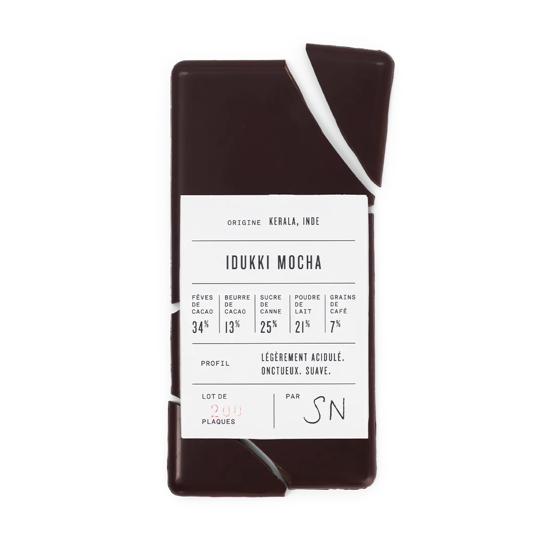 PLAQ Idukki Mocha tablette chocolat lait café