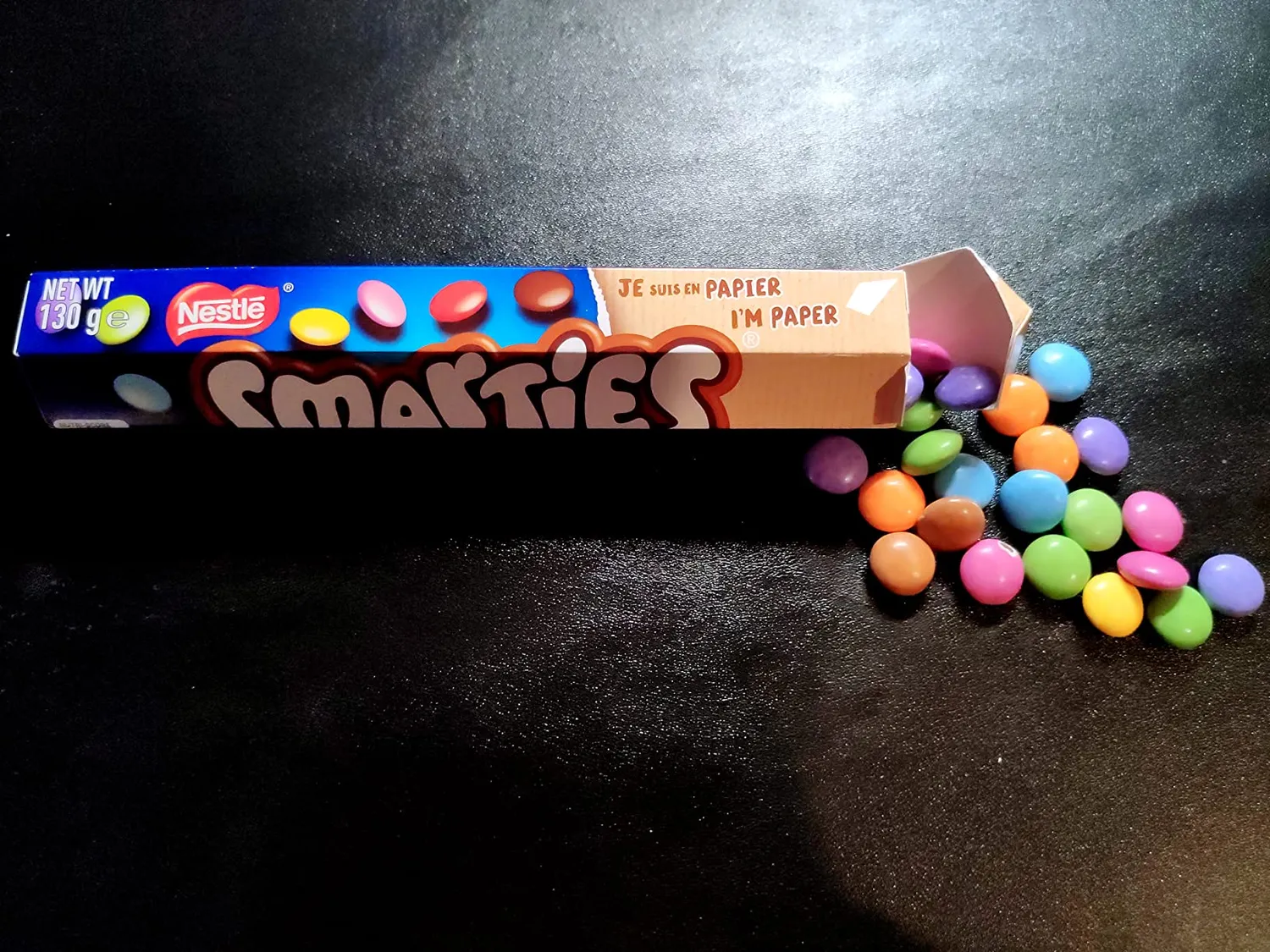 Smarties Tube géant bonbons chocolat au lait 130g huit couleurs