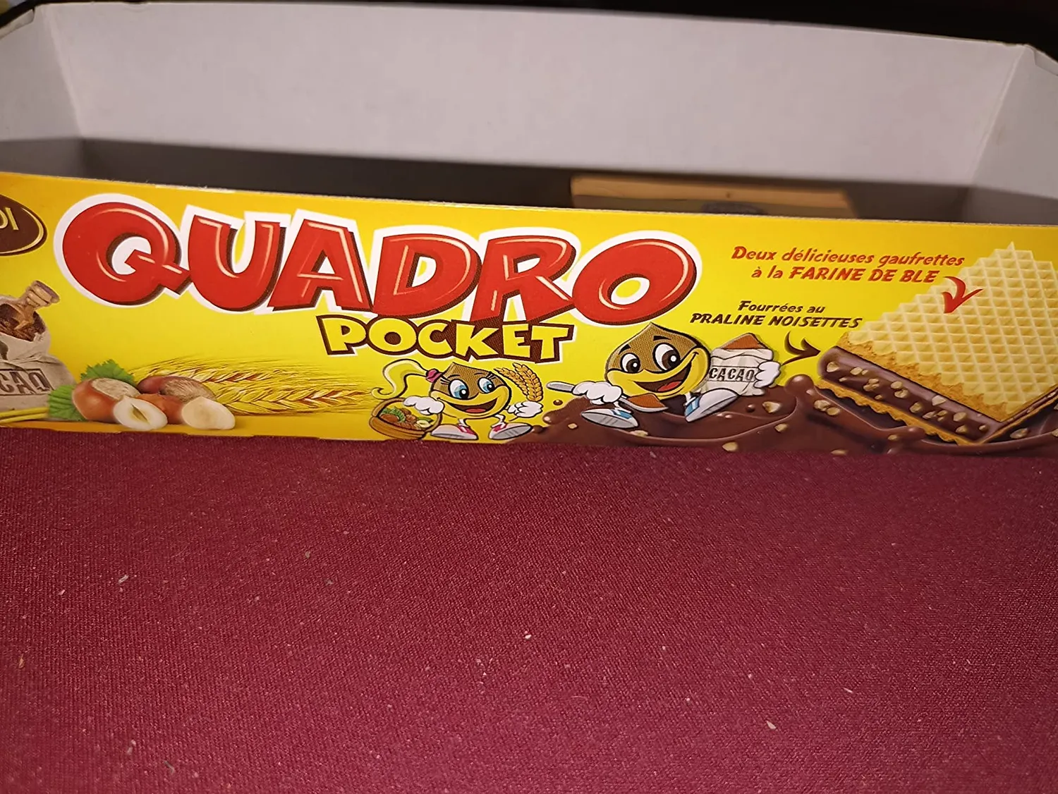 Cémoi Quadro Pocket Gaufrettes Praliné Cacao 187 g