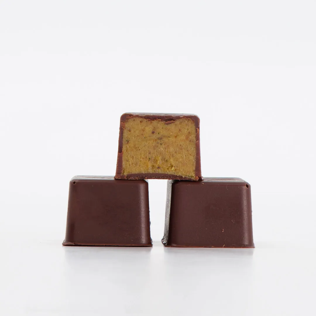 PLAQ Bonbons Chocolat Noir Caramel Vanille Boîte 16