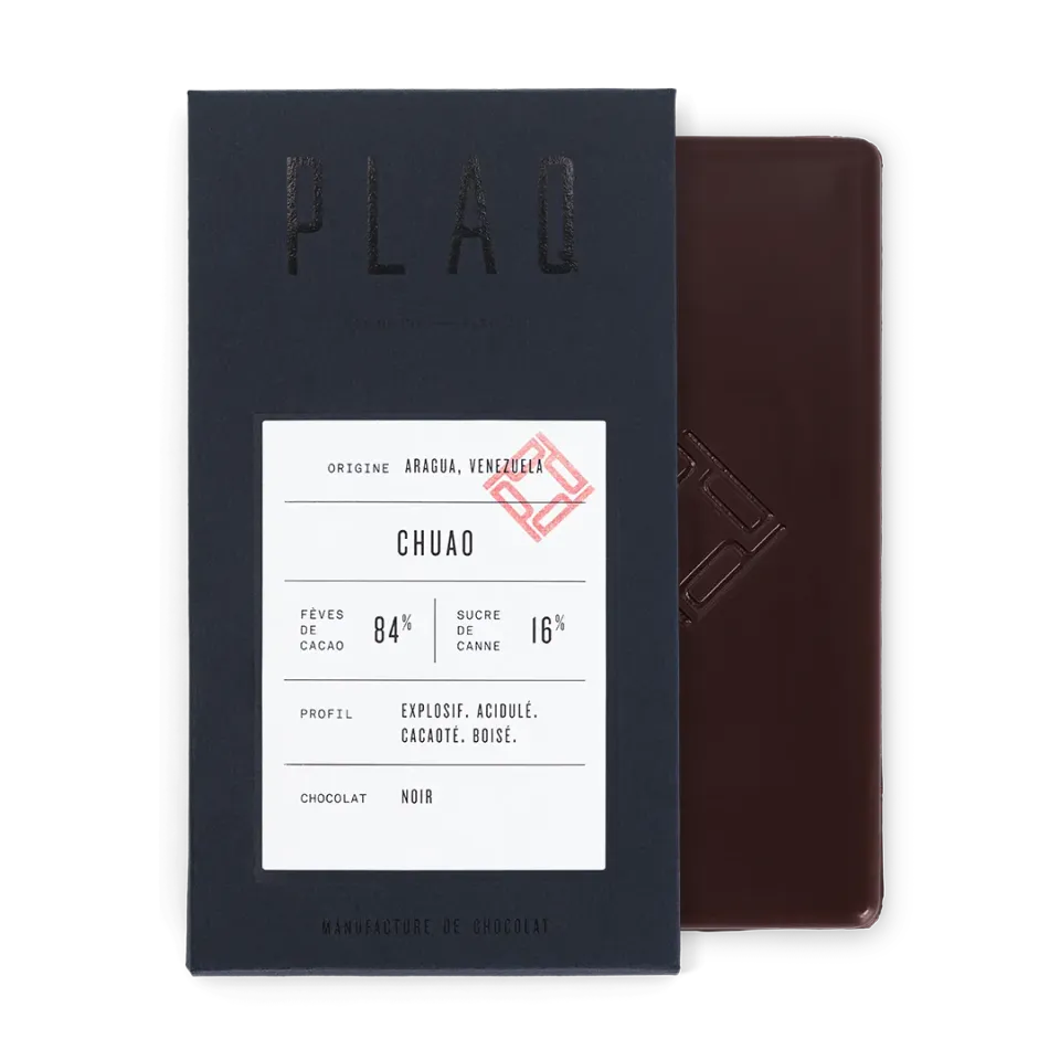 PLAQ Très Noir Chuao 84% tablette chocolat noir