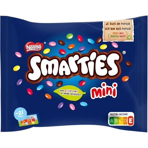 Smarties Mini bonbons chocolat au lait 315g familial colorés naturels